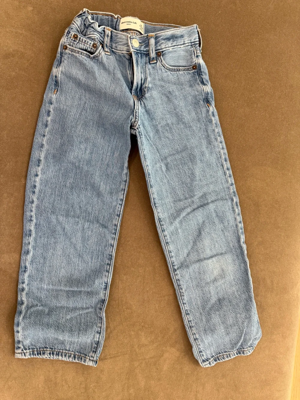 abercrombie kids Light Blue Baggy Jeans with Contrast Stitching